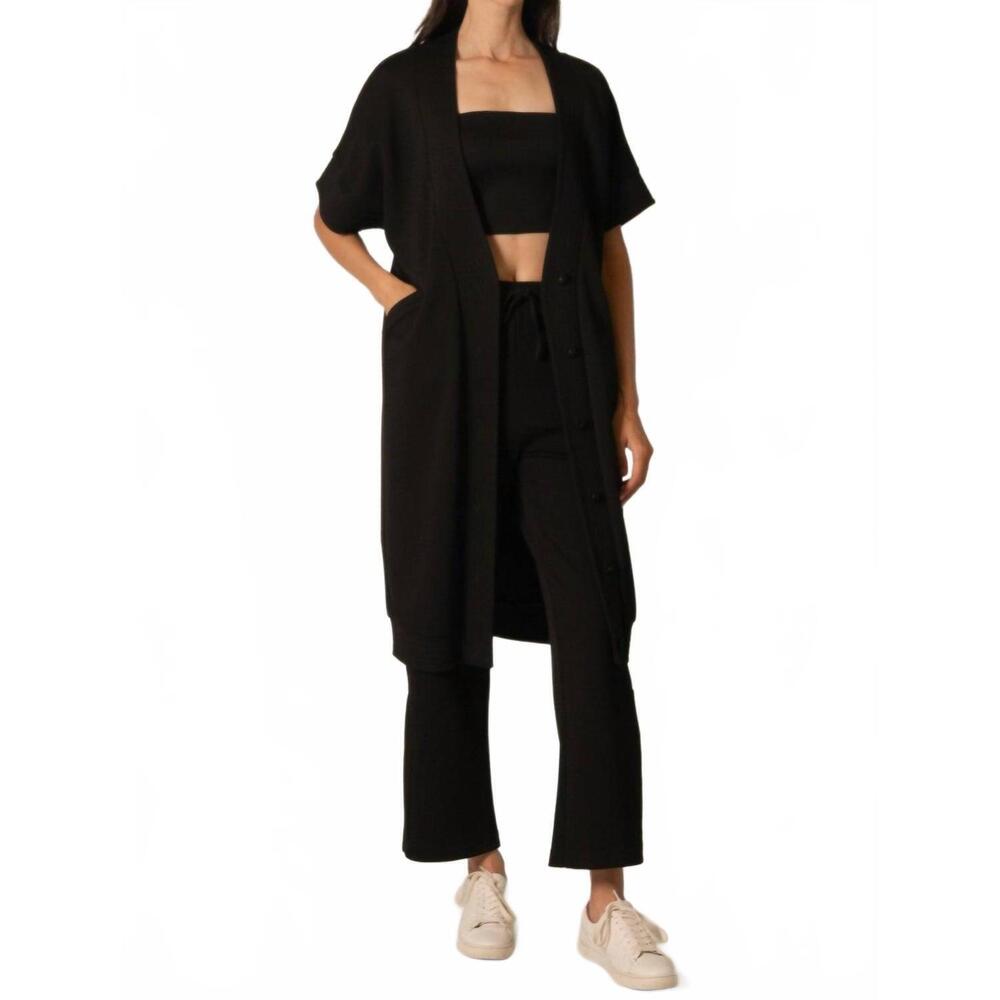 NEW BEFORE YOU COLLECTION sofia modal contrast cardigan in black